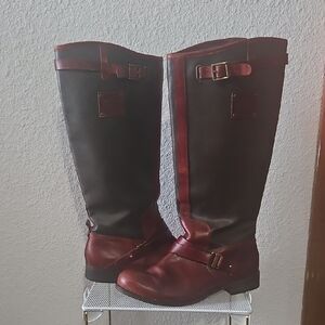 CAT By Caterpillar Grey and Brown Over the Knee Boots Sz 9